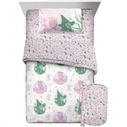 Wicked Kids Pink and Green 6 Piece Reversible Comforter, Bed in a Bag, Queen