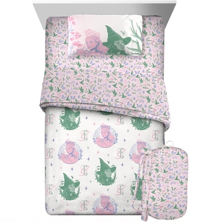 Wicked Kids Pink and Green 6 Piece Reversible Comforter, Bed in a Bag, Queen