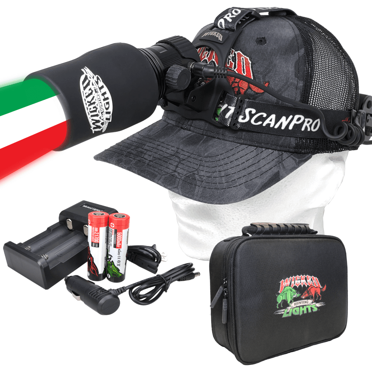 Wicked Lights ScanPro® iC GEN4 LED 3-Color-In-1 Headlamp with Rubberized Halo Shield