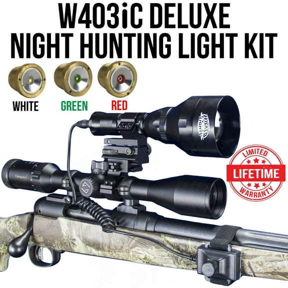 Wicked Lights W403iC Deluxe (Green, Red, and White LED's) Night Hunting Light Kit