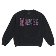 Wicked Womens Fleece Crewneck Pullover Black Floral