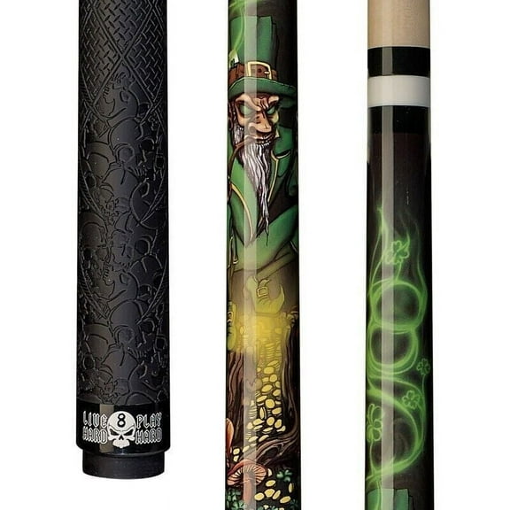 Wicked Lucky Leprechaun D-LP Players Pool Cue, Mystical Mushrooms, Premium Billiards Stick - 21 Oz