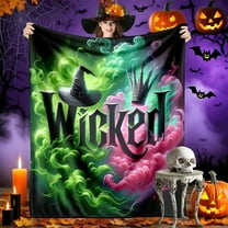 Wicked Magic Spell Flannel Throw Blanket Ultra Soft Warm Cozy Plush Lightweight Blanket Vampire Theme Parties Halloween Celebration Gift