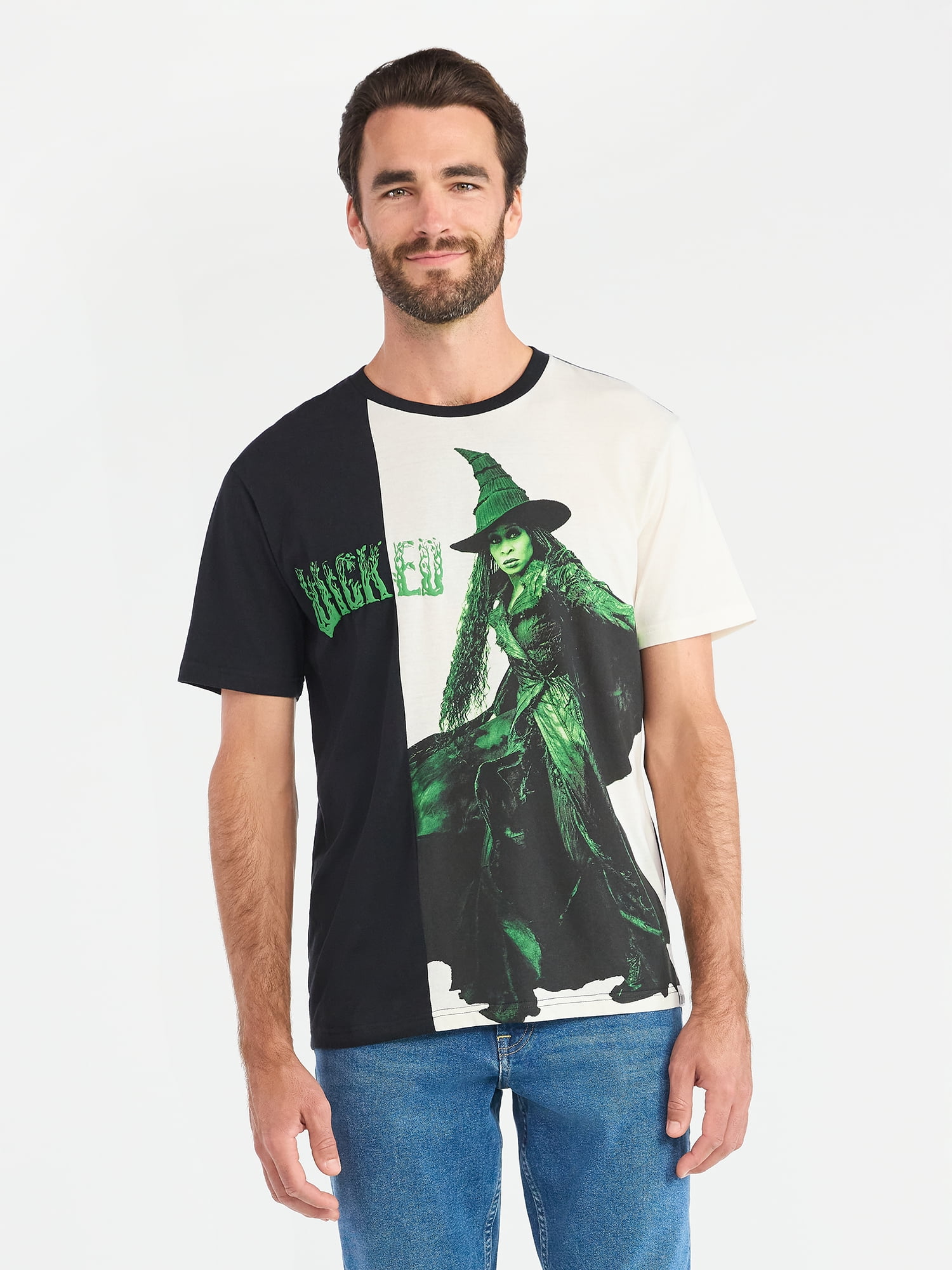 Wicked Men's and Big Men's Colorblocked Graphic Tee with Short Sleeves, Sizes S-3XL