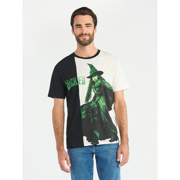 Wicked Men's and Big Men's Colorblocked Graphic Tee with Short Sleeves, Sizes S-3XL