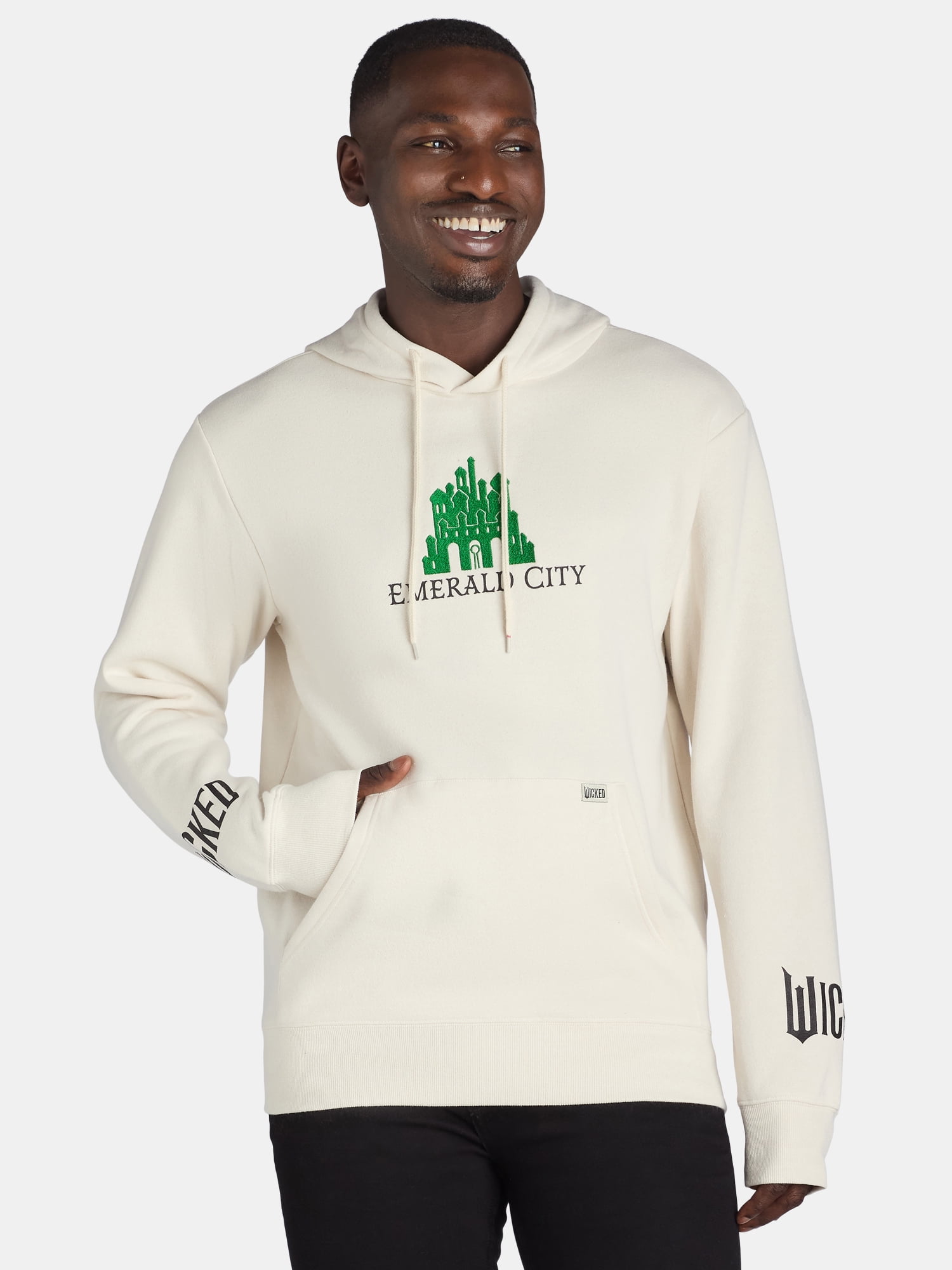 Wicked Men's Embroidered Emerald City Graphic Hoodie, S-3XL