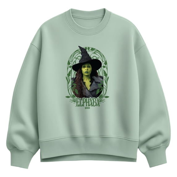 Wicked - Noveau Frame Elphaba - Ladies Oversized Fleece Crew Sweatshirt