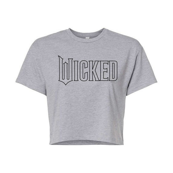 Wicked - Outline Logo - Juniors Cropped Graphic T-Shirt