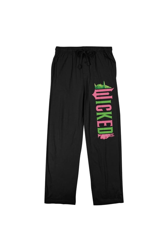 Wicked Part 1 Character Silhouettes Adult Black Women's Black Sleep Pajama Pants-XL