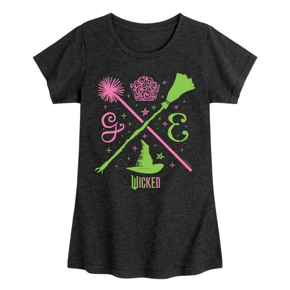 Wicked: Part 1 - Glinda and Elphaba Icons - Youth Girls Short Sleeve T-shirt