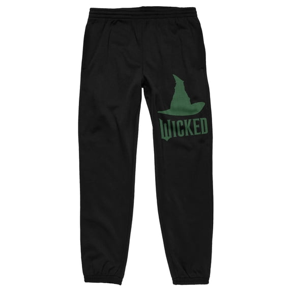 Wicked Part 1 Rhinestone Witch's Hat Adult Black Joggers-Small