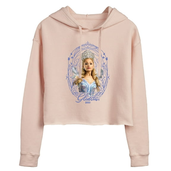Wicked: Part 2 -  Art Noveau Glinda - Juniors Cropped Long Sleeve Fleece Hoodie