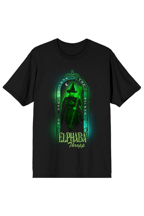 Wicked Part 2 Elphaba Thropp Window Frame Adult Black Crew Neck Short Sleeve T-shirt-Large