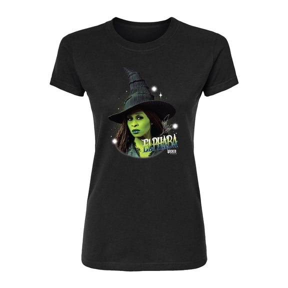 Wicked: Part 2 -  Elphaba Witch Hat - Juniors Fitted Short Sleeve Graphic T-Shirt