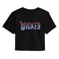 thumbnail image 1 of Wicked: Part 2 -  Floral Ombre Logo - Juniors Cropped Short Sleeve Graphic T-Shirt, 1 of 5
