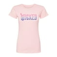 thumbnail image 1 of Wicked: Part 2 -  Floral Ombre Logo - Juniors Fitted Short Sleeve Graphic T-Shirt, 1 of 4