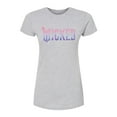 thumbnail image 1 of Wicked: Part 2 -  Floral Ombre Logo - Juniors Fitted Short Sleeve Graphic T-Shirt, 1 of 5