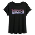 thumbnail image 1 of Wicked: Part 2 -  Floral Ombre Logo - Women's Oversized Graphic T-Shirt, 1 of 5
