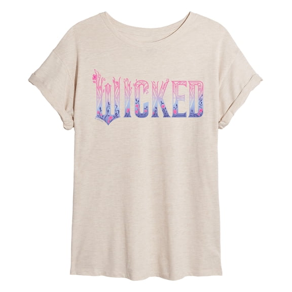 Wicked: Part 2 - Floral Ombre Logo - Women's Oversized Graphic T-Shirt