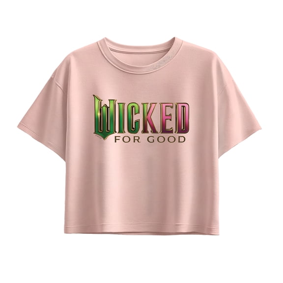Wicked - For Good Logo Girls' Short Sleeve Boxy Graphic T-Shirt