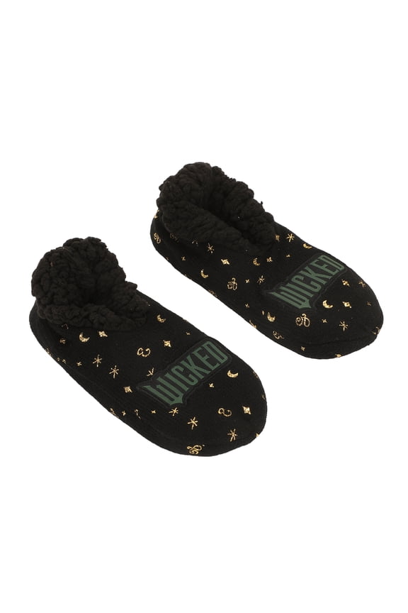 Wicked: Part 2 Logo Women's Black Slipper Socks-Small-Medium