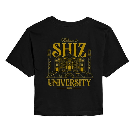 Wicked: Part 2 - Shiz University - Juniors Cropped Short Sleeve Graphic T-Shirt