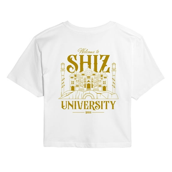 Wicked: Part 2 - Shiz University - Juniors Cropped Short Sleeve Graphic T-Shirt