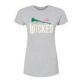 thumbnail image 1 of Wicked: Part 2 -  Wand And Broomstick Logo - Juniors Fitted Short Sleeve Graphic T-Shirt, 1 of 5