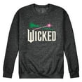 thumbnail image 1 of Wicked: Part 2 - Wand And Broomstick Logo - Men's Long Sleeve Crew Fleece Sweatshirt, 1 of 5