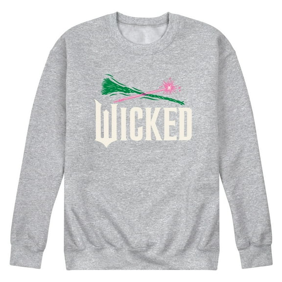 Wicked: Part 2 - Wand And Broomstick Logo - Men's Long Sleeve Crew Fleece Sweatshirt