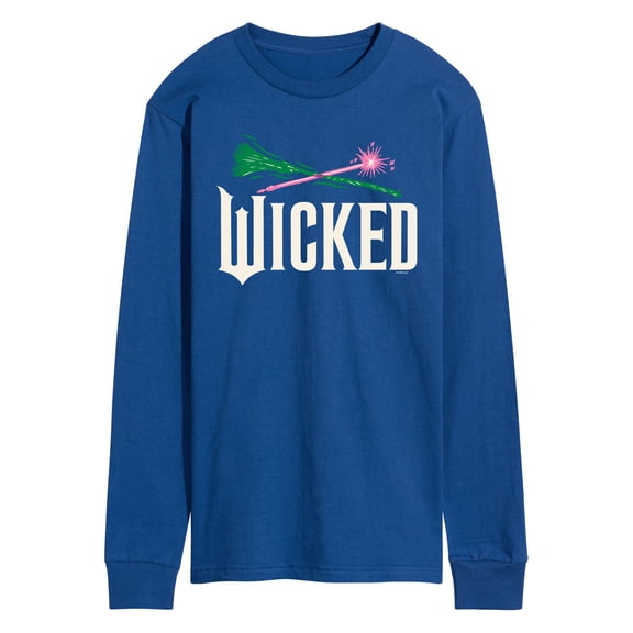 Wicked: Part 2 -  Wand And Broomstick Logo - Men's Long Sleeve Graphic T-Shirt