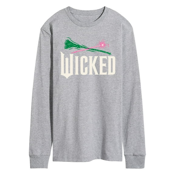 Wicked: Part 2 -  Wand And Broomstick Logo - Men's Long Sleeve Graphic T-Shirt