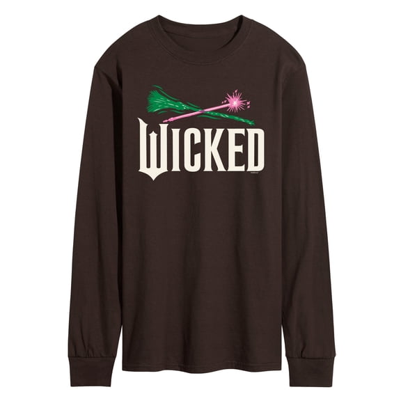 Wicked: Part 2 -  Wand And Broomstick Logo - Men's Long Sleeve Graphic T-Shirt