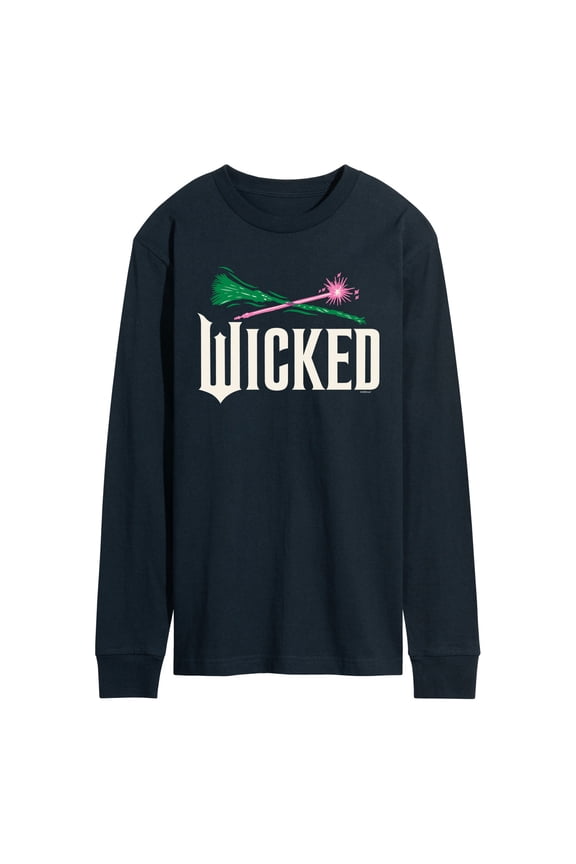 : Part 2 - Wand And Broomstick Logo - Men's Long Sleeve Graphic T-Shirt