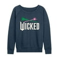 thumbnail image 1 of Wicked: Part 2 -  Wand And Broomstick Logo - Women's French Terry Long Sleeve Pullover, 1 of 5