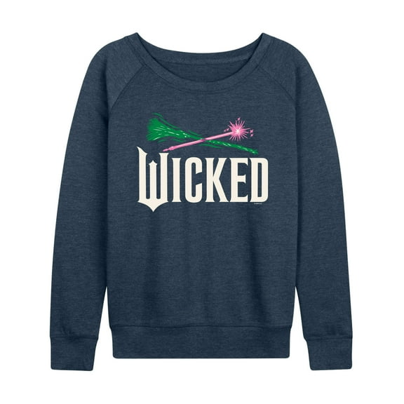 Wicked: Part 2 - Wand And Broomstick Logo - Women's French Terry Long Sleeve Pullover