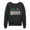 thumbnail image 1 of Wicked: Part 2 -  Wand And Broomstick Logo - Women's French Terry Long Sleeve Pullover, 1 of 5