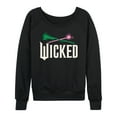 thumbnail image 1 of Wicked: Part 2 -  Wand And Broomstick Logo - Women's French Terry Long Sleeve Pullover, 1 of 5