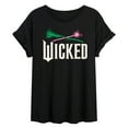 thumbnail image 1 of Wicked: Part 2 -  Wand And Broomstick Logo - Women's Oversized Graphic T-Shirt, 1 of 5
