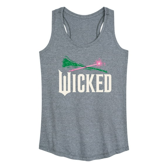 Wicked: Part 2 - Wand And Broomstick Logo - Women's Racerback Sleeveless Graphic Tank Top