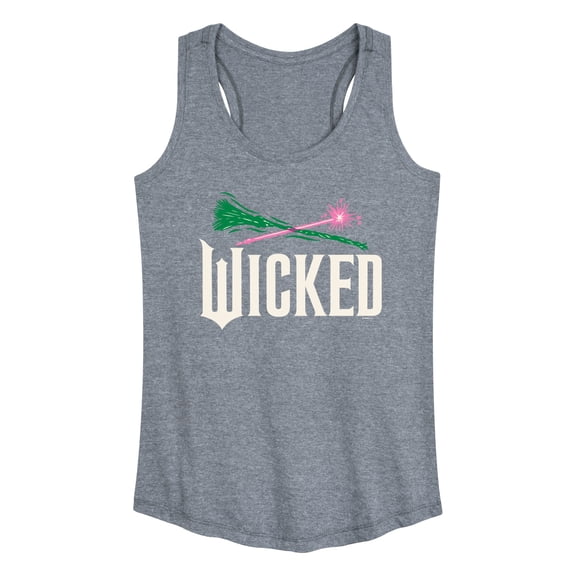 Wicked: Part 2 - Wand And Broomstick Logo - Women's Racerback Sleeveless Graphic Tank Top
