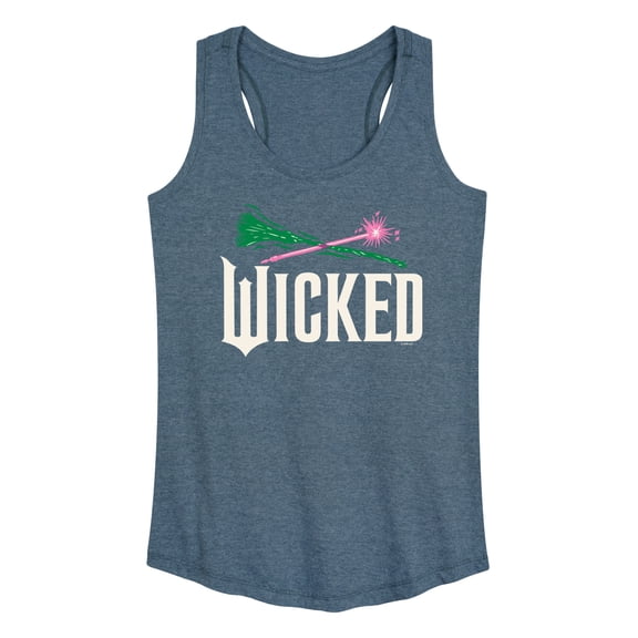 Wicked: Part 2 -  Wand And Broomstick Logo - Women's Racerback Sleeveless Graphic Tank Top