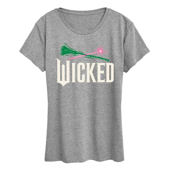 Wicked: Part 2 - Wand And Broomstick Logo - Women's Short Sleeve Graphic T-Shirt