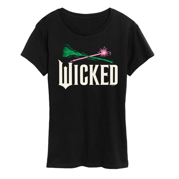 Wicked: Part 2 -  Wand And Broomstick Logo - Women's Short Sleeve Graphic T-Shirt