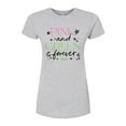 thumbnail image 1 of Wicked - Pink And Green Forever - Womens Juniors Fitted Graphic T-Shirt, 1 of 5