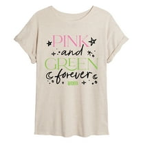 Wicked - Pink And Green Forever - Womens Women's Oversized Graphic T-Shirt