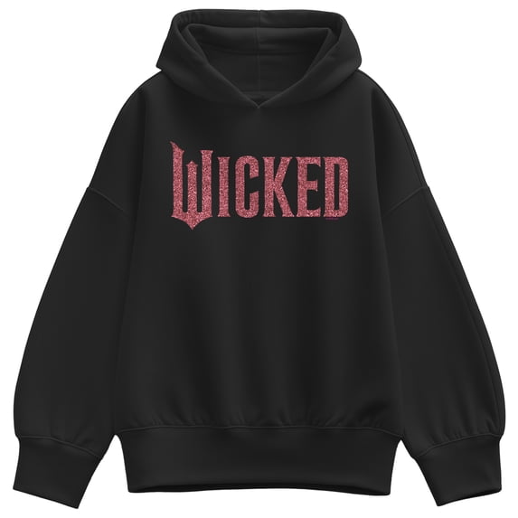 Wicked - Pink Glitter Logo - Women's Oversized Fleece Hoodie Sweatshirt