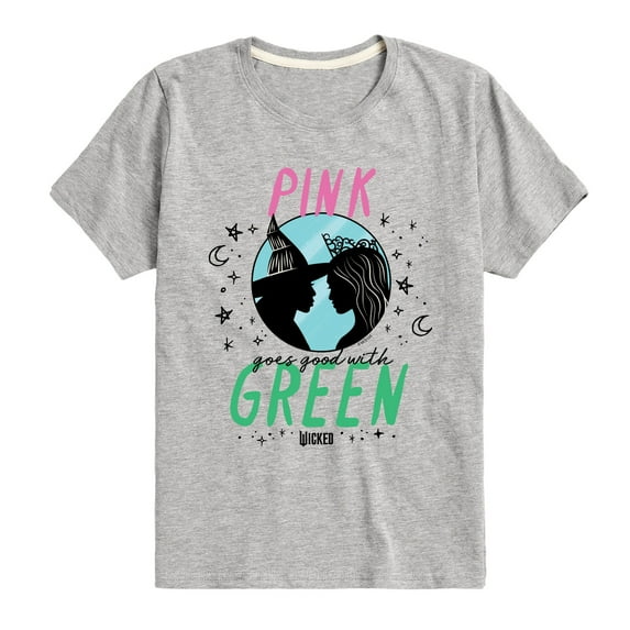 Wicked - Pink Goes Good With Green - Boys Toddler and Youth Short Sleeve Graphic Tee