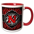 thumbnail image 1 of 3drose, Wicked Red Zebra Initial Letter N, 15oz Two-tone Red Mug, 1 of 6