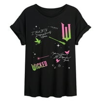 Wicked - Scatter Lyrics Oversized - Oversized Graphic T-Shirt